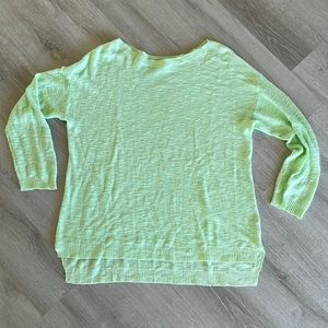 Eileen Fisher Lightweight Green Sweater Linen Size XL